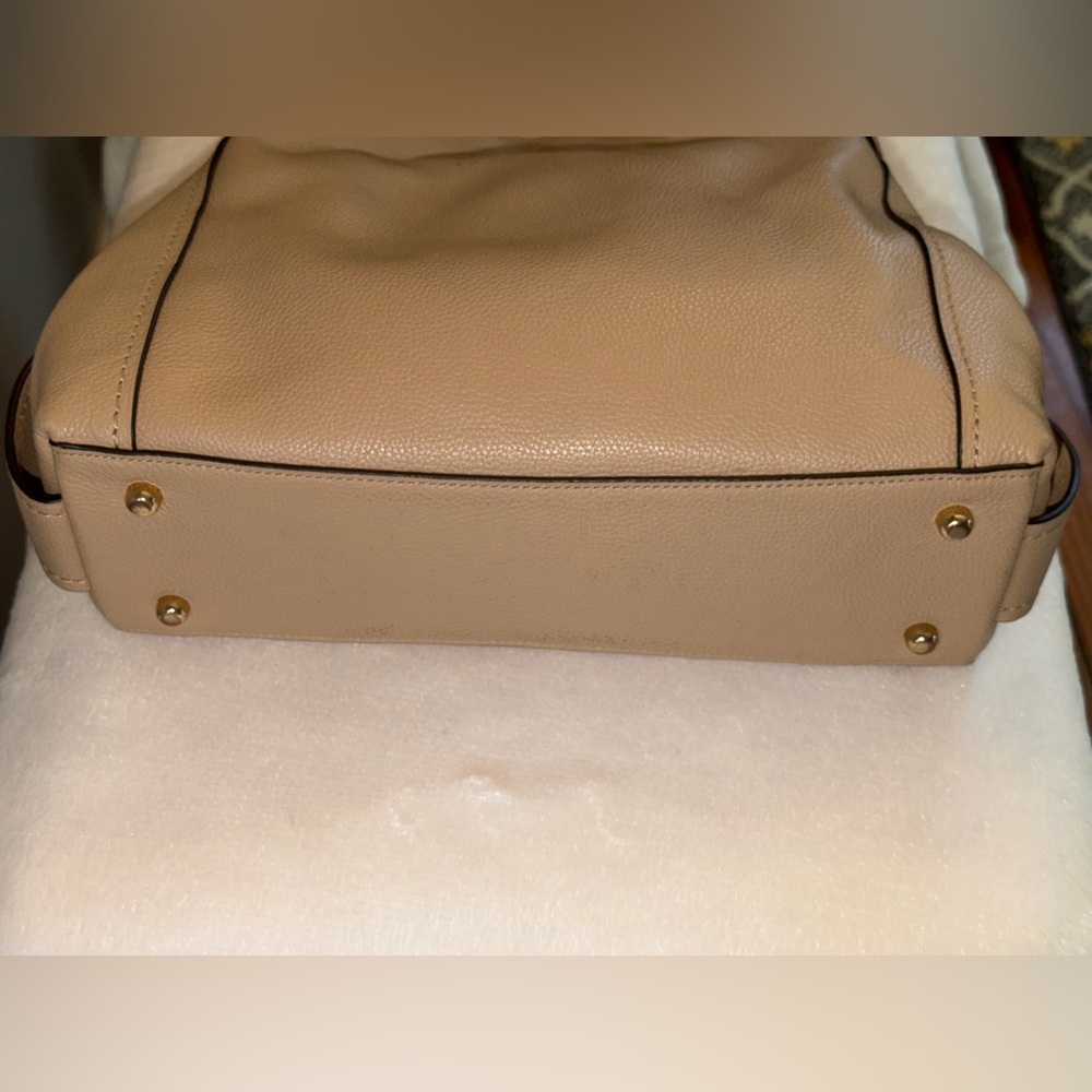 Coach Edie Beige Pebbled Leather Shoulder Bag - Picture 3 of 15